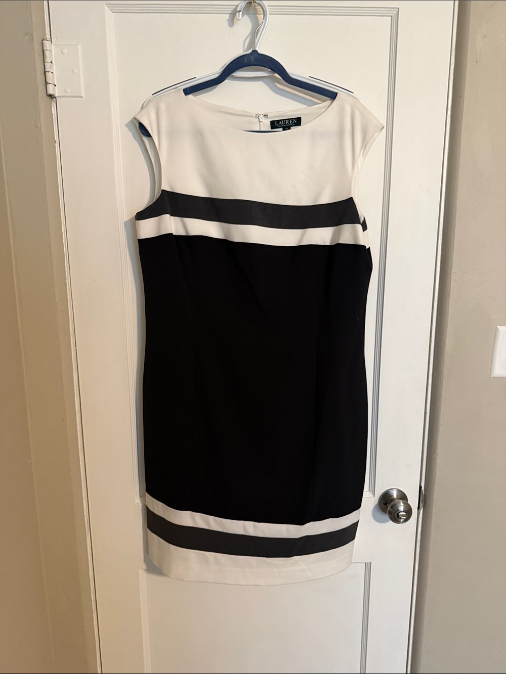 Lauren Ralph Lauren Black and White Colorblock Dress
